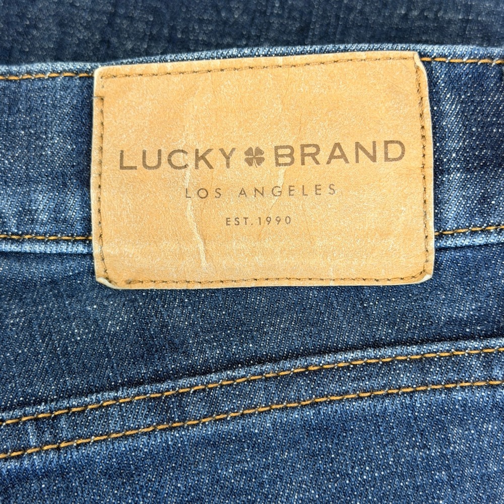 Lucky Brand 110 SLIM Blue Jeans Mens 34x32 Cotton STRETCH Dark Wash Denim - Picture 5 of 14